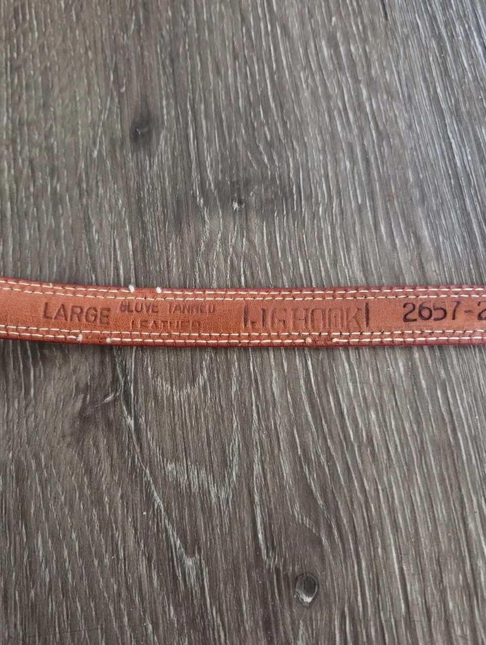Vintage Jg Hook Skinny Red Leather Belt with Brass Buckle Sz Large